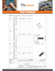 Vis Poelier M6X40 Clé de 4 HC4 Acier zingué Frein filet 2
