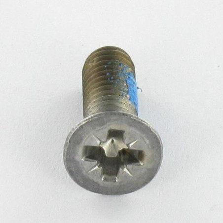 1 x Vis métaux Tête fraisée Pozi N°2 M5X16 Acier zingué + Frein Filet