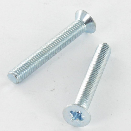 1 x Vis métaux Tête fraisée Pozi N°2 M5X55 Acier zingué