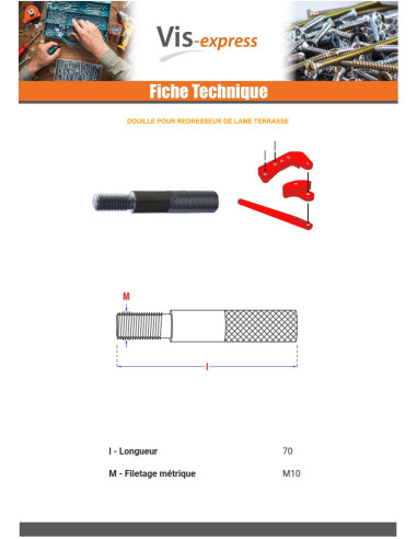 1 x Douille Pour Redresseur de lames de terrasse