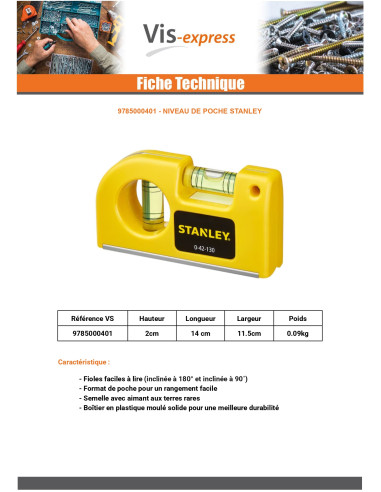 1 x Niveau de poche STANLEY