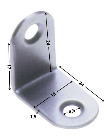 1 x Equerre 24X24X15 2 Trous Diamètre 4.5 Acier...