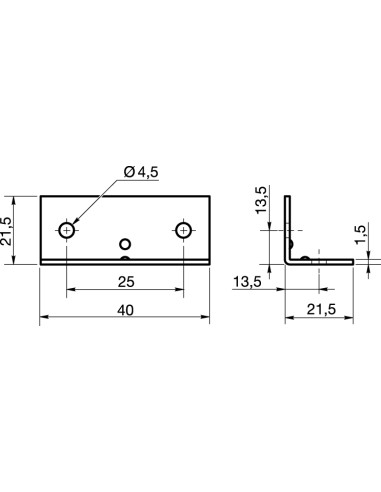 1 x Equerre de fixation renforcée 40X21.5...