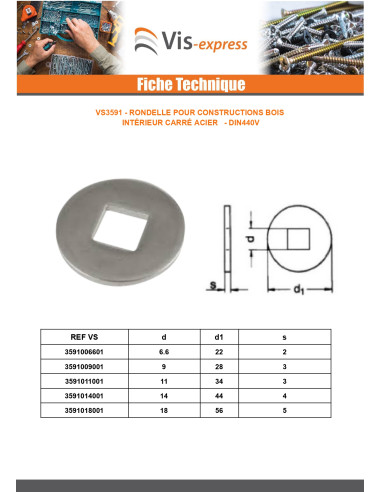 1 x Rondelle Pour construction bois intérieur...