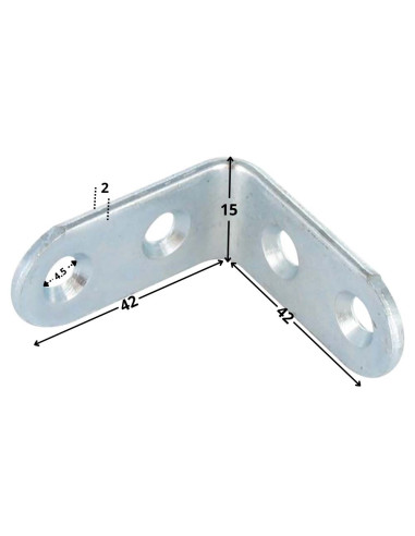 1 x Equerre 42X42X15 4 Trous Diamètre 4.5 Acier...