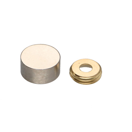 1 x Rosace cyndrique ou cache vis (1 rosace et 1 cuvette de vis) Laiton nickelé Diamètre 15 Vis 3 à 4.5