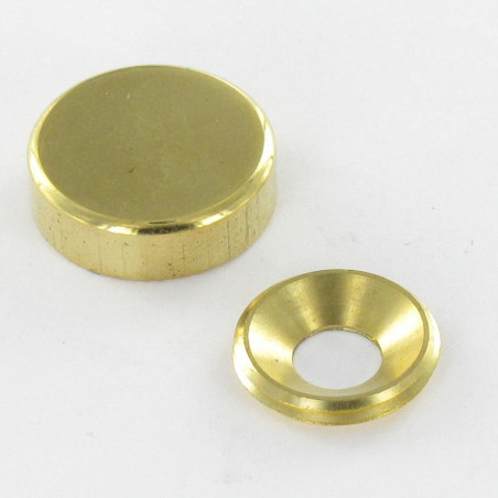 1 x Rosace cyndrique ou cache vis (1 rosace et 1 cuvette de vis) Laiton POLI DIAM20 Pour Vis M6
