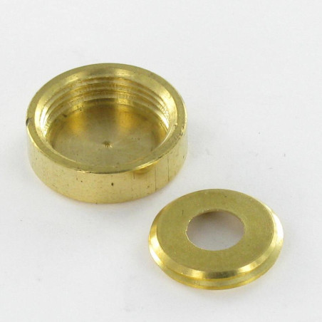 1 x Rosace cyndrique ou cache vis (1 rosace et 1 cuvette de vis) Laiton POLI DIAM20 Pour Vis M6