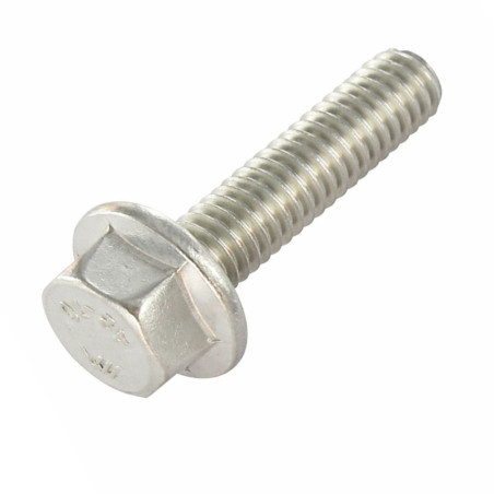 1 x Vis métaux Tête hexagonale TH Embase collerette crantée M8X16 Inox A4