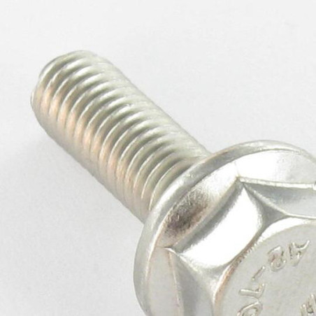 1 x Vis métaux Tête hexagonale TH Embase collerette crantée M5X12 Inox A4