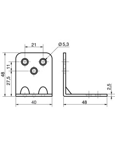 Equerre de fixation renforcée emboutie 480X480X25 Acier... 2