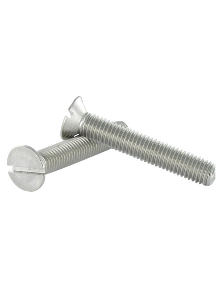 1 x Vis métaux Tête fraisée Fendue M8X80 Inox A4