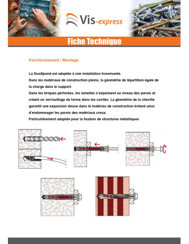 1 x Cheville DUOXPANF Tête hexagonale TH 10X80...