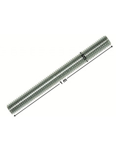 Tige filetée M5 Longueur 1 mètre Classe 4.8 Acier zingué 2