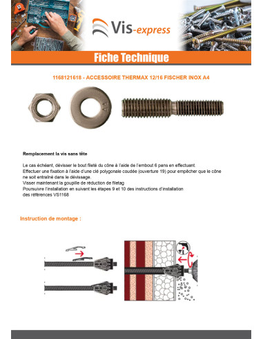 1 x Accessoire THERMAX Fischer 12/16 Inox A4