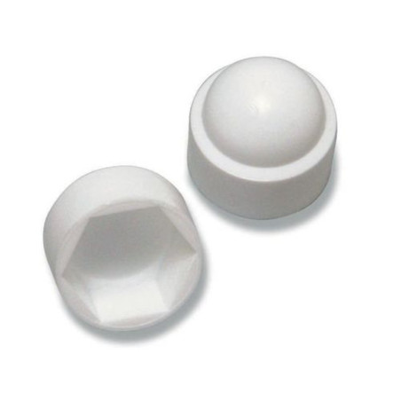 1 x Cache Ecrou ou cache tête vis Tête hexagonale TH M12 Polyéthylène blanc Sur plat 19