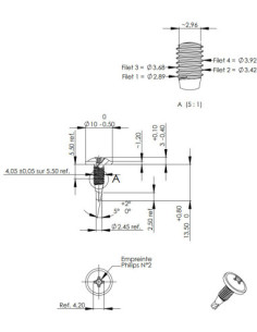 Vis autoperceuse Poelier Phillips 4X13 Acier zingué Filet...