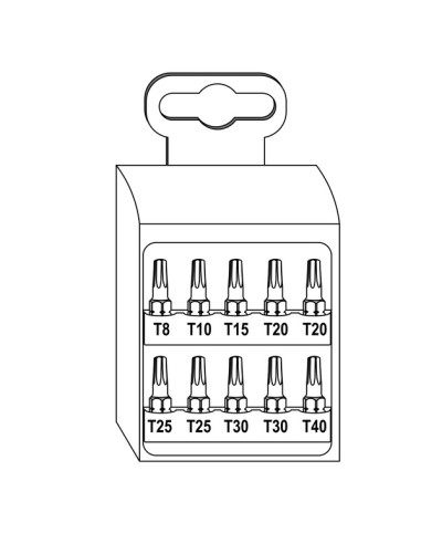 1 x Assortiment de 10 Embout TX + 1 Porte Embout