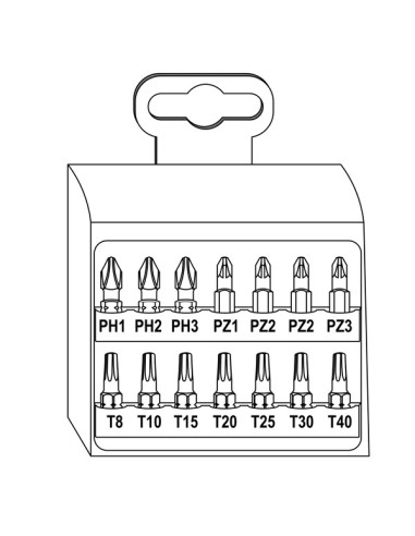 1 x Assortiment de 14 Embout Phillips Pozi TX +...