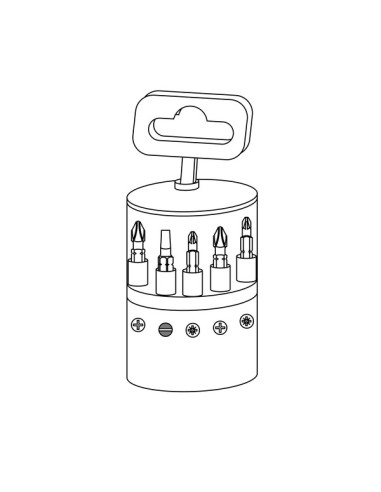 1 x Assortiment de 9 Embout 1/4 Fendue Phillips...