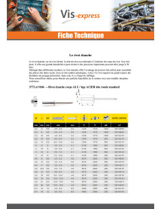 Rivet Etanche GOSTOP Aluminium Tige acier Tête plate 3.2X6