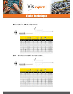 Rivet Etanche GOSTOP Aluminium Tige acier Tête plate 4.8X16 2