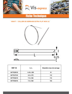 Collier de serrage extra plat 4.6X200 Inox A2 2
