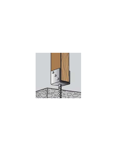 1 x Pied de poteau Forme U 60X100X81 Forte...