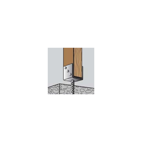1 x Pied de poteau Forme U 60X100X81 Forte tenue à la corrosion Acier galvanisé à chaud