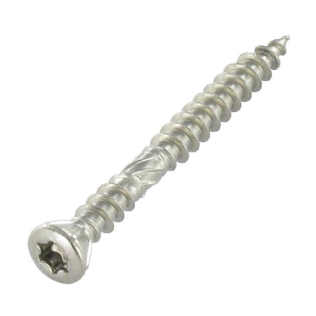 1 x Vis terrasse TEKOR Double filet Tête fraisée TORX T25 5X60 Inox A2