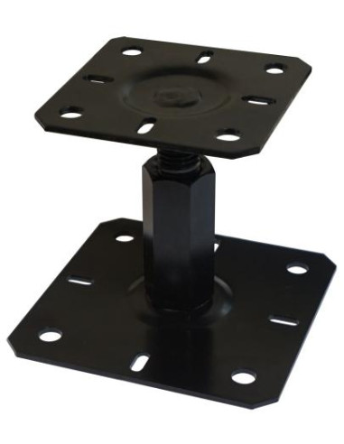 1 x Pied de poteau réglable 130X130 M20 Noir