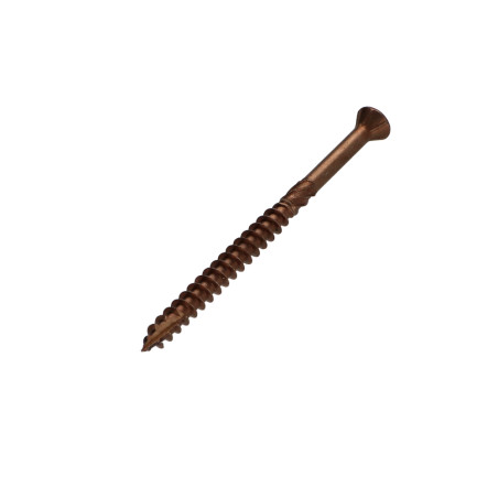 1 x Vis terrasse TEKOR Tête fraisée bombée TFB TORX T25 5X60 Pointe antifendage type 17 Inox A4 Brun