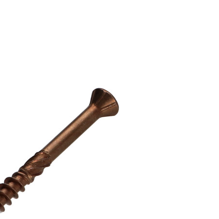1 x Vis terrasse TEKOR Tête fraisée bombée TFB TORX T25 5X70 Pointe antifendage type 17 Inox A4 Brun