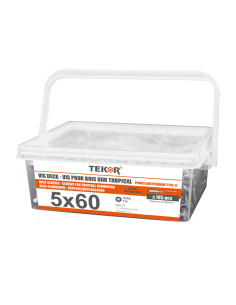 Seau de 195 Vis DECK TEKOR 5X60 Pointe antifendage type...