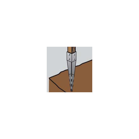 1 x Pied de poteau POINTU 91X750 Forte tenue à la corrosion Acier galvanisé à chaud