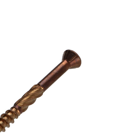 1 x Vis terrasse TEKOR Tête fraisée Cranté TORX T25 Pointe antifendage type 17 5X80 Inox A2 Brun
