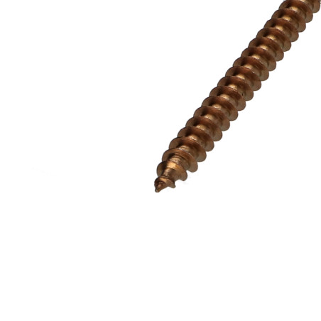 1 x Vis terrasse TEKOR Tête fraisée Cranté TORX T25 Pointe antifendage type 17 5X80 Inox A2 Brun