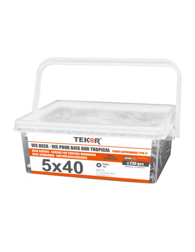 1 x Seau de 230 Vis DECK TEKOR 5X40 Pointe...