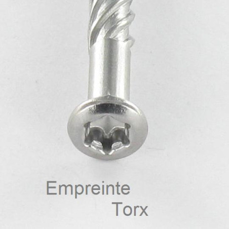 1 x Vis DECK TEKOR Tête fraisée bombée TFB TORX T20 4X50 Pointe antifendage type 17 Inox Inox C1 AISI 410