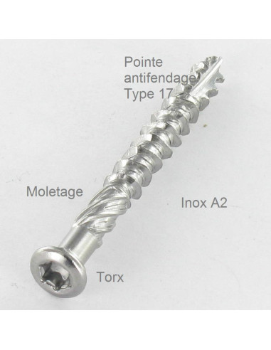 1 x Vis terrasse TEKOR Tête fraisée Cranté TORX...