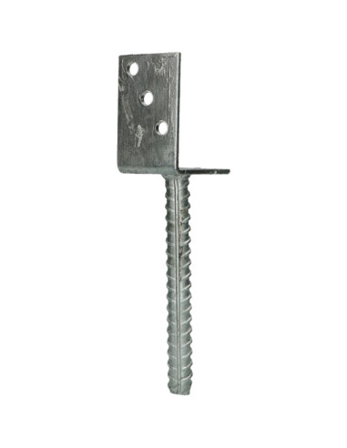 1 x Pied de poteau Forme L 60X100X80 Acier zingué