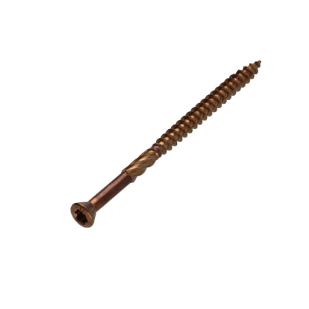 1 x Vis terrasse TEKOR Tête fraisée Cranté TORX T25 5X50 Pointe antifendage type 17 Inox A2 BRUNI