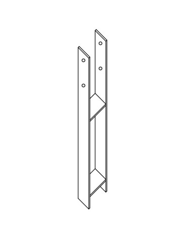 1 x Pied de poteau Forme H 91X600X60X6 Forte...