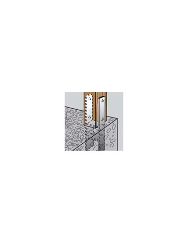 1 x Pied de poteau Forme H 91X600X60X6 Forte...