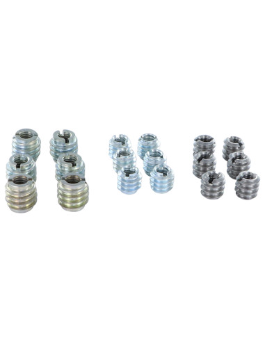 1 x Lot de 18 Insert Fendue Acier brut M6 M7 M8