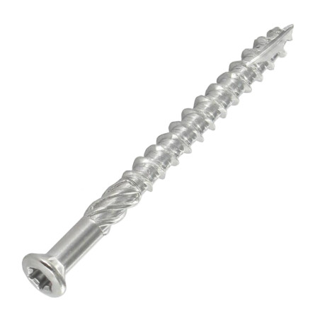 1 x Vis terrasse TEKOR Tête fraisée bombée TFB TORX T25 5X50 Pointe antifendage type 17 Inox A4
