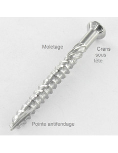 Vis DECK TEKOR Tête fraisée bombée TFB TORX T25 5X60... 2