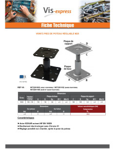 Pied de poteau réglable Avec FIXATIONS 130X130 2