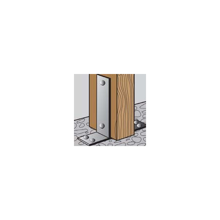 1 x Pied de poteau Forme U 71X50X200 Forte tenue à la corrosion Acier galvanisé à chaud