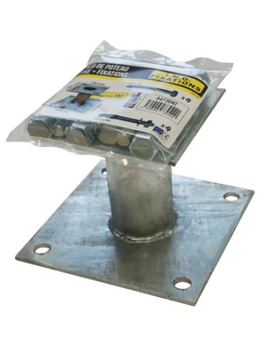 1 x Pied de poteau fixe Avec FIXATIONS 140X140...